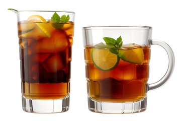 Refreshing Iced Tea Isolated on White Background