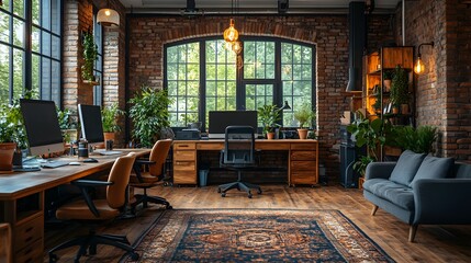 Spacious open-plan office with flexible work areas and modern design
