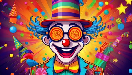 Creative concepts for backgrounds on april fool's day