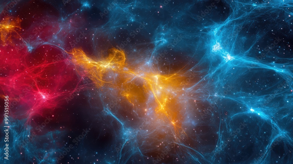 Poster cosmic filament structure showing vast intergalactic connections