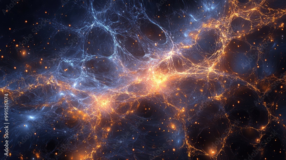 Poster cosmic filament structure showing vast intergalactic connections