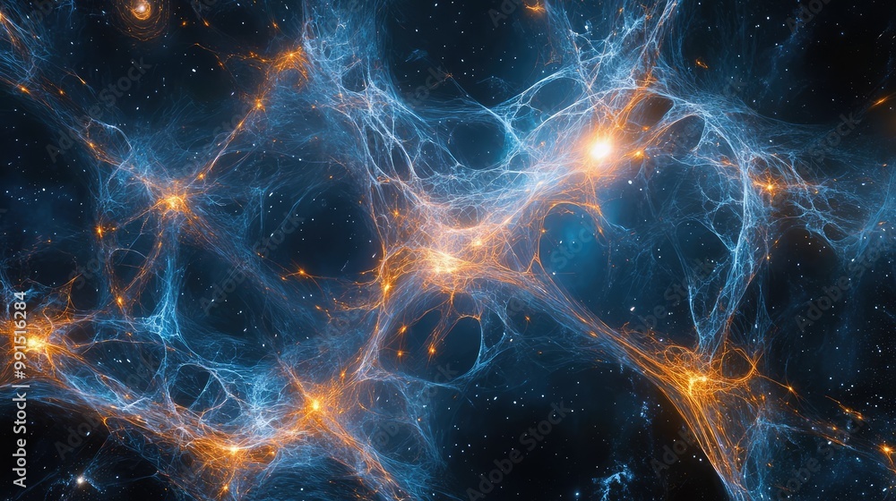 Poster cosmic filament structure showing vast intergalactic connections
