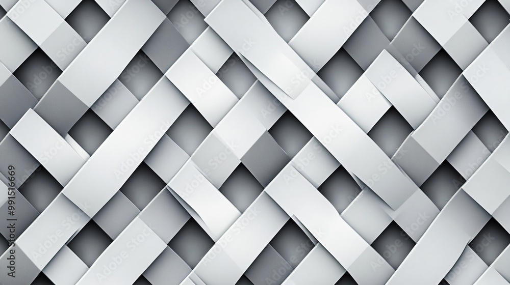 Poster abstract grey and white woven pattern with a diagonal orientation.