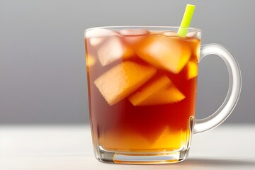 Refreshing Iced Tea Isolated on White Background