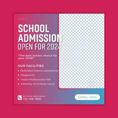 school admission, school banner, back to school banner, education socila media post, back to school poster, school admission social media template