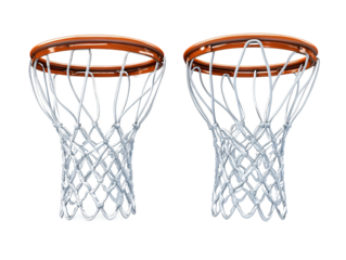 a pair of basketball hoops