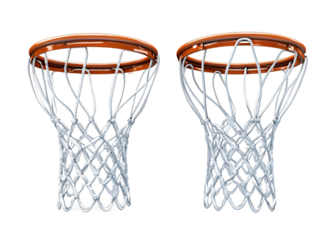 a pair of basketball hoops