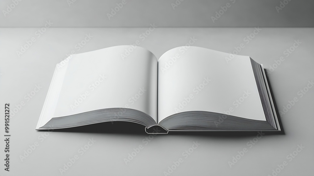 Poster blank catalog magazine book template with soft shadows ready for your design : generative ai