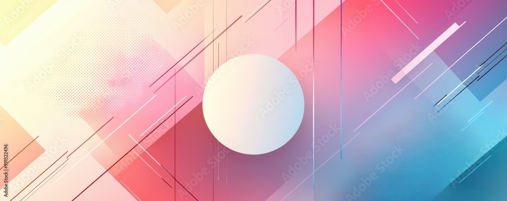 Poster Abstract pastel background with simple geometric shapes and vibrant colors creating a modern and artistic design element