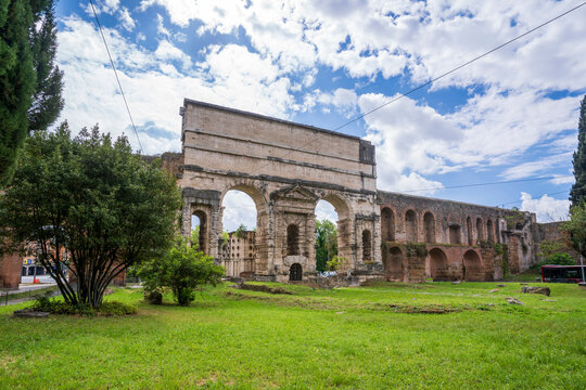 Porta Maggiore view in Rome City of Italy