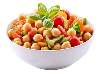 a bowl of chickpeas and vegetables