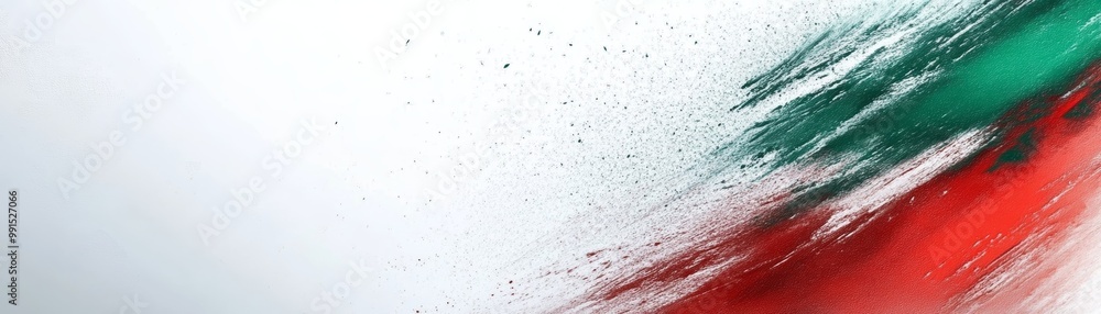Poster vibrant abstract background showcasing dynamic strokes in green and red, perfect for artistic and cr