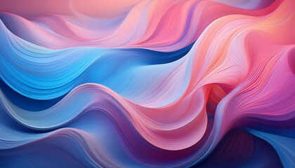 Fototapeta premium Generative AI illustration of colorful abstract background with pink and blue multicolored wavy surfaces