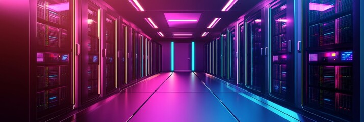 Fototapeta premium Abstract data flow in a vector-based data center