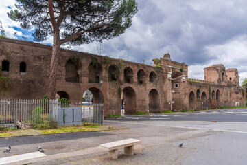 The Aureliane wall view in Rome City of Italy 