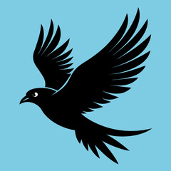 Obraz premium pigeon silhouette vector illustration