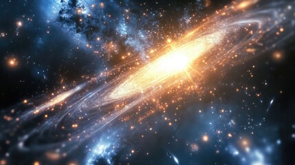 Obraz premium Faint light of ancient galaxies emerging from the cosmic dawn