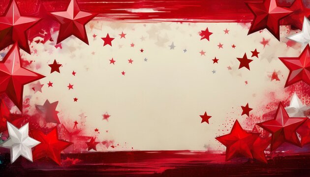 Labor day festive banner showcasing crimson stars over independence day theme with personalized message