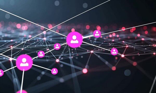 abstract background of particles, connection, technology, 3 d