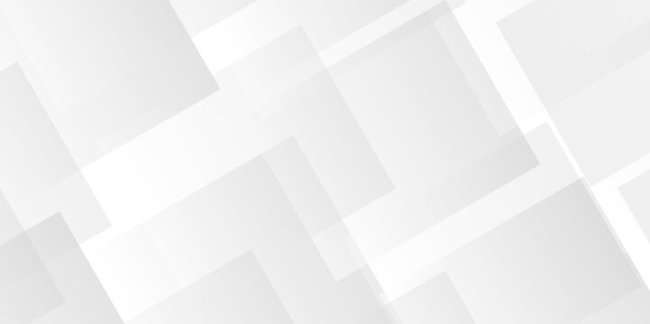 Abstract geometric white and gray triangle gradient wave technology line glossy square cube pattern. minimal white square shape layer texture web triangle overlap then banner design.