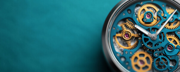 Abstract Xray imaging of a complex mechanical watch, showing gears and internal structures, engineering diagnostics, tech imaging