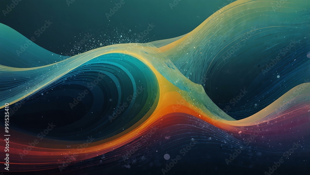 Poster abstract background with waves.