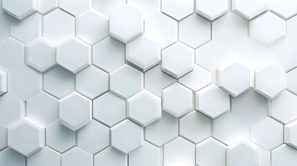 Naklejka premium White Hexagonal Geometric Pattern Wall
