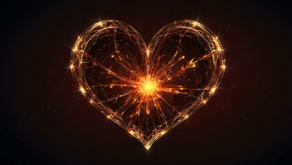Abstract glowing heart representing love and vitality.