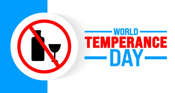 World temperance day background or banner design template is observed every year in October. Holiday concept. Template for card, poster, placard, template. eps 10