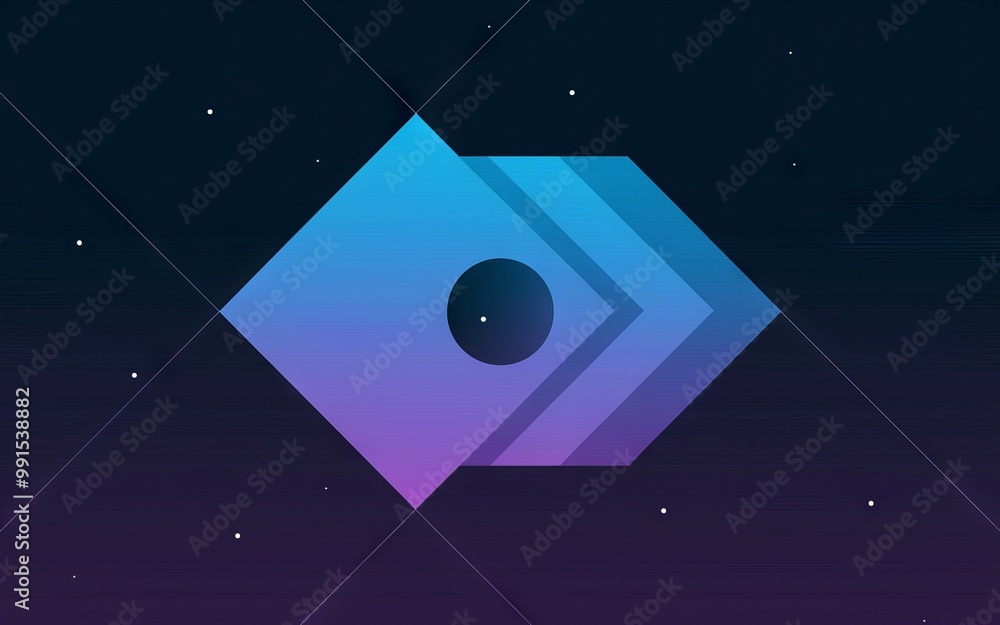 Poster abstract space design. geometric shapes and a celestial backdrop create a futuristic, abstract compo