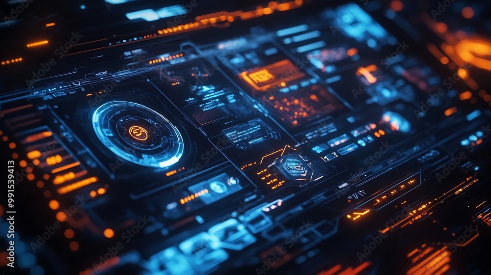 Poster GUI Graphical User Interface concept : Generative AI