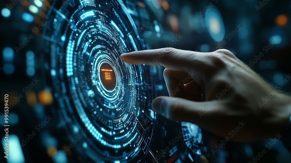 Fototapete Ai tech businessman show virtual graphic Global Internet connect Chatgpt Chat with AI Artificial Intelligence using command prompt for generates something Futuristic technology transfo : Generative AI