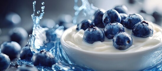 Blueberries and Yogurt Splash