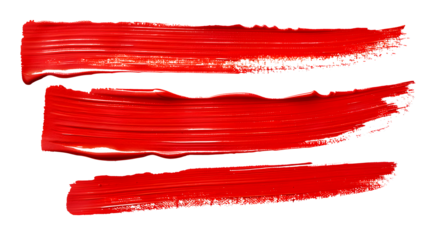 Set of red marker paint texture. Stroke isolated on white background