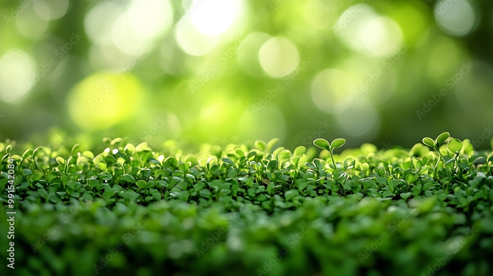 Aufkleber closeup on blurred greenery with copying of space using as a background the natural landscape ecolog