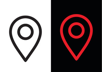 map pointer with pin icon white background