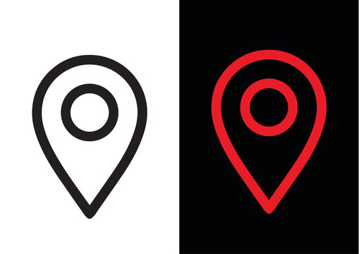 map pointer with pin icon white background