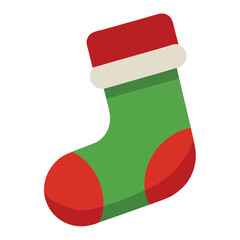 Christmas sock vector art illustration.
