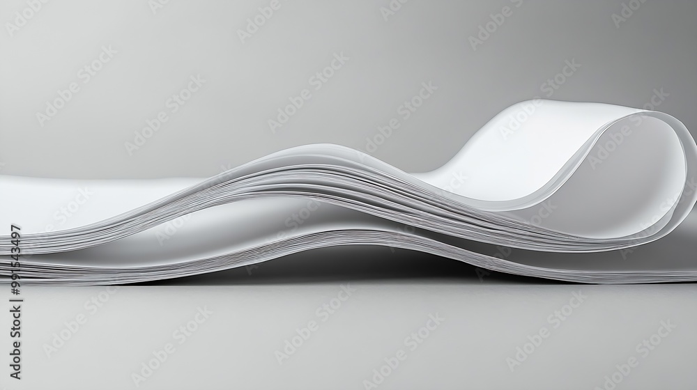 Poster blank paper folded on gray background : generative ai
