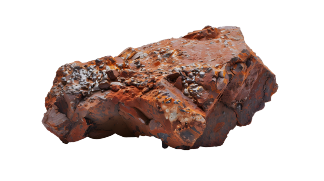 realistic photo of a laterite ore, white background