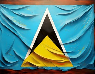 Vibrant art based on the national flag of st. Lucia