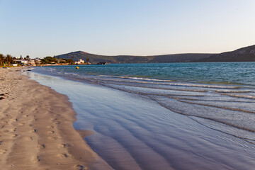 The beautiful, sandy beach in Langebaan, Western Cape, South Africa.