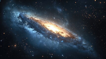 Fototapeta premium Intergalactic space with faint, distant galaxies and cosmic dust