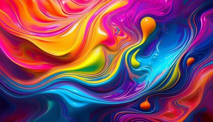 Vibrant neon liquid textured background