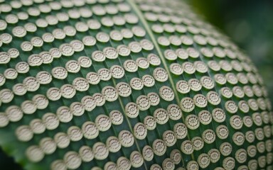 Circular leaf pattern. Abstract macro photography of a leaf with a circular pattern. The repeating circles create a mesmerizing optical illusion.