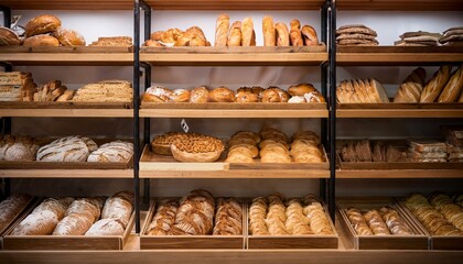 Classic Bakery with Rows of Artisan Bread