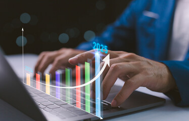 2024 to 2025 business growth strategic investment capital, goal of success, stock market. Company comprehensive plan budget, trend for year. Analyzing financial data and market trends from 2024.