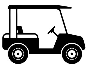 silhouette of a golf cart vector. side view sports car transportation illustration black 