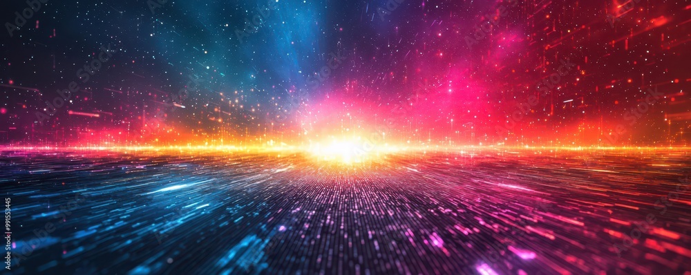 Poster vibrant abstract background with cosmic energy and dynamic motion in vivid colors creating a sense o