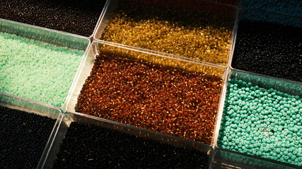 close up of beads for arts and crafts